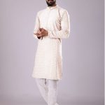 Off White Chikankari Embroidered Kurta & Pajama
