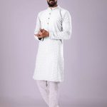 White Chikankari Embroidered Kurta & Pajama