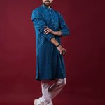 Blue Chikankari Embroidered Kurta & Pajama