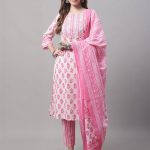 Pink-White Lawn Digital  Print Suit