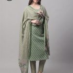 Green Lawn Digital Chiffon Dupatta Suit Set