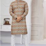 Men's Digital Pattern Kurta Pajama Set