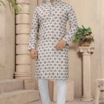 Men's Digital Pattern Kurta Pajama Set