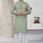 Men's Digital Pattern Kurta Pajama Set