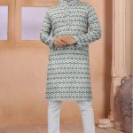 Men's Digital Pattern Kurta Pajama Set
