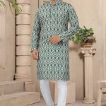 Men's Digital Pattern Kurta Pajama Set
