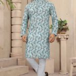 Men's Digital Pattern Kurta Pajama Set