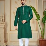 Men's Green Blended Special Kurta & Pajama