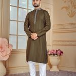Men's Brown Blended Special Kurta & Pajama