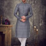 Men Embroidered Kurta With Churidar