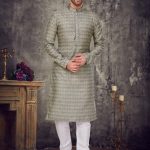Men's Embroidered Kurta With Churidar