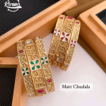 Traditional Gold Fancy Bangle Set