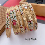 Traditional Gold Fancy Bangle Set