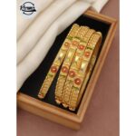 Traditional Gold Fancy Bangle Set
