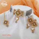 Grey Crystal Pearl Necklace Set